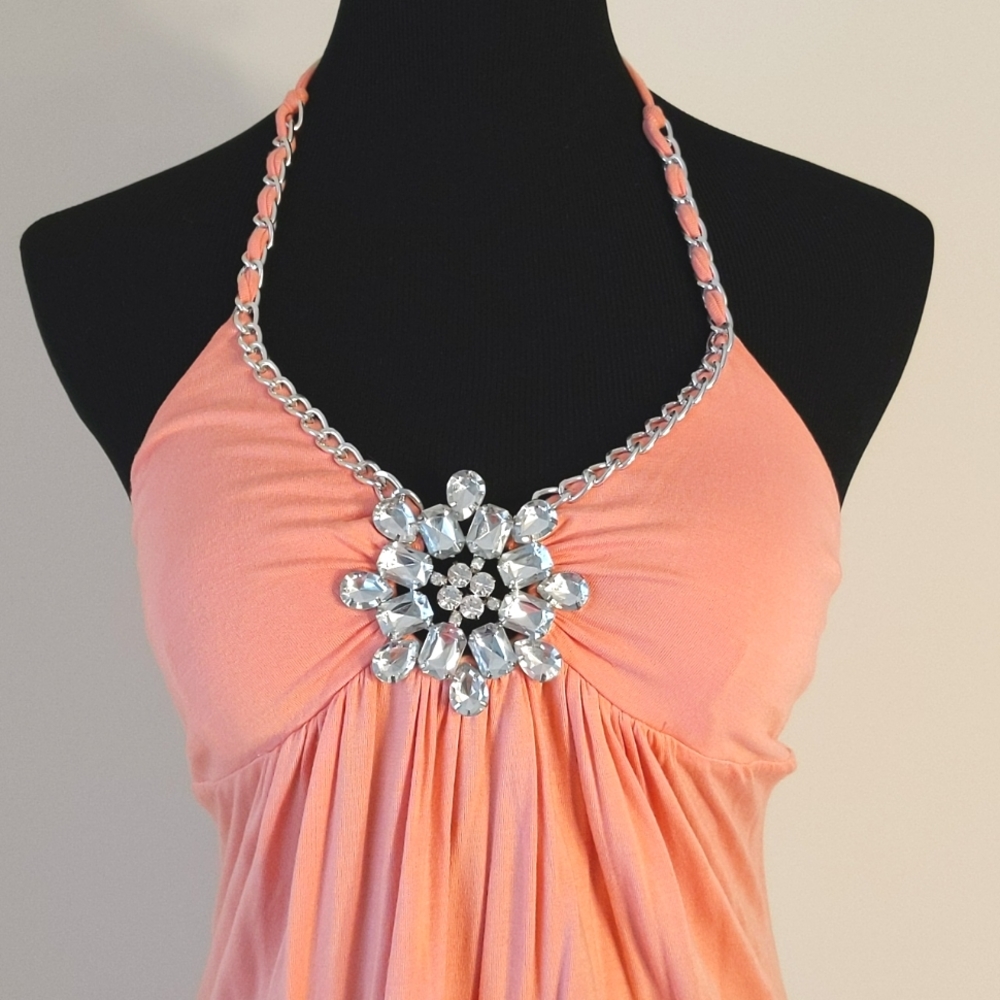 SD ll Embellished Halter Top, M, EUC